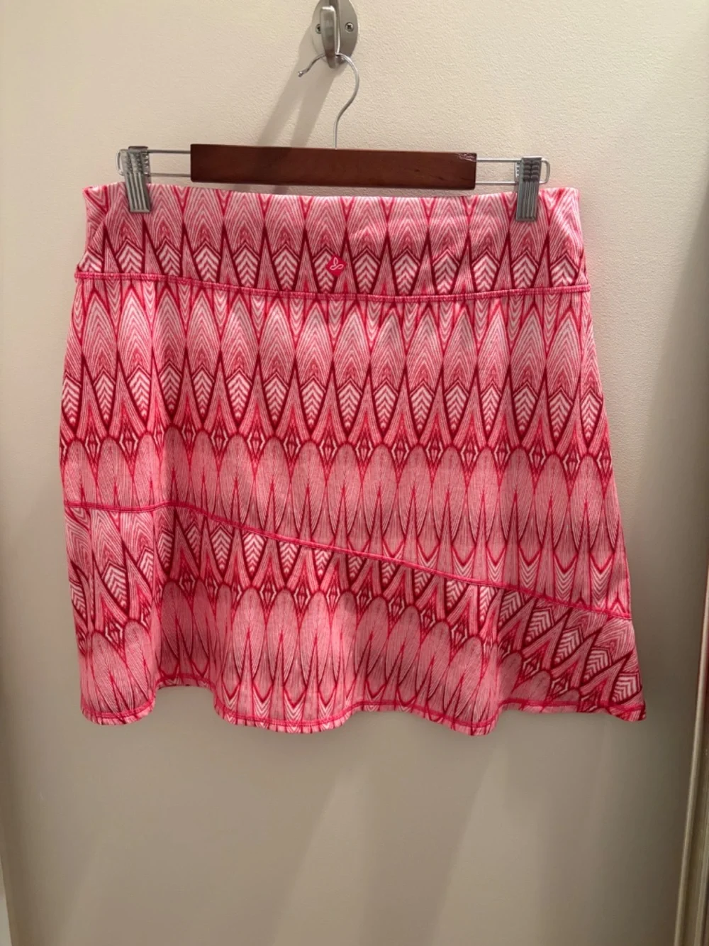 Prana Deedra pink and red skirt in Azalea print.